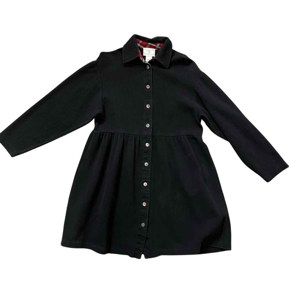 Susan Bristol Vintage 90s Corduroy Babydoll Dress Button Up Long Sleeve